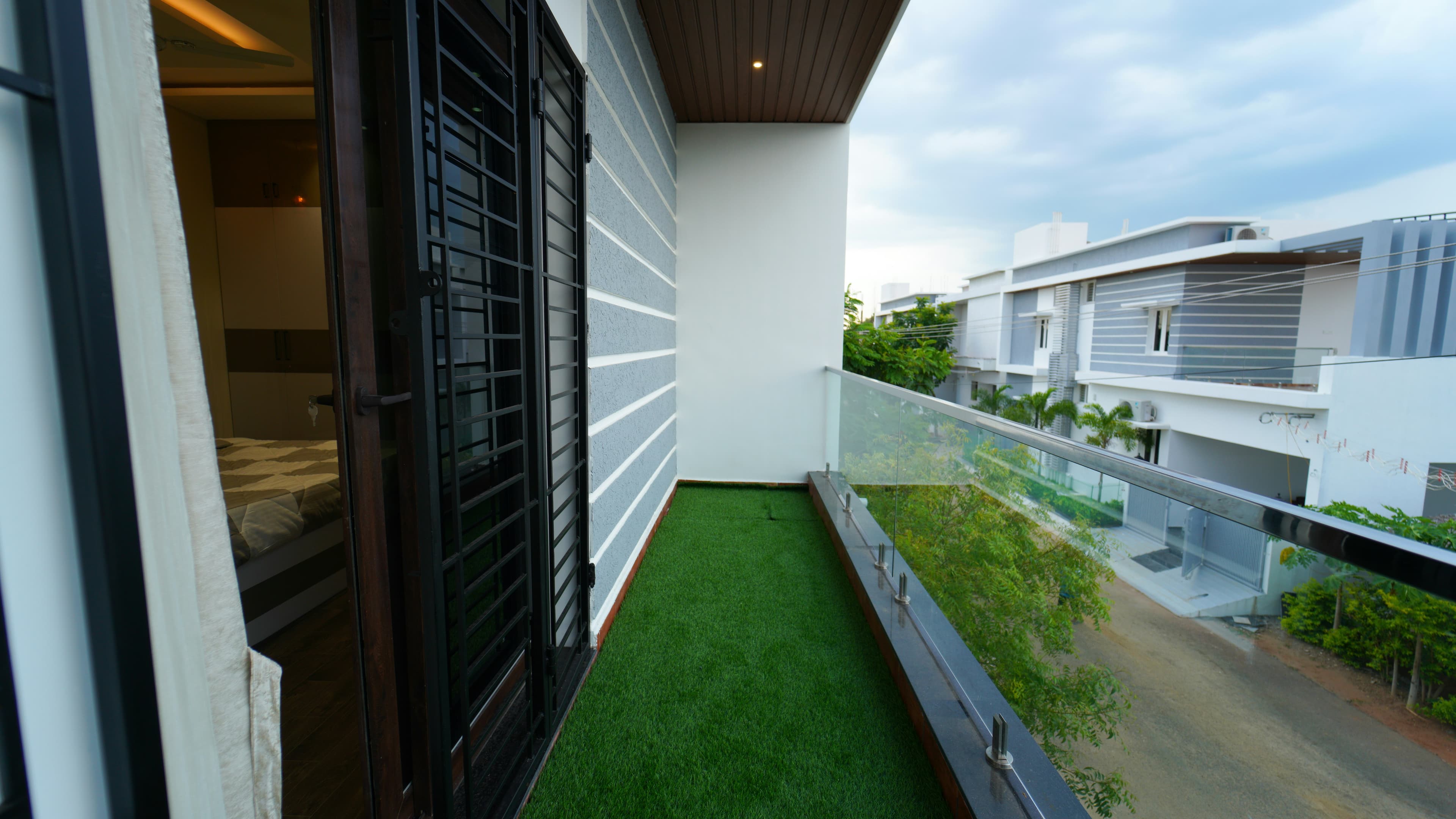 Balcony view at an Ambr Homes flat