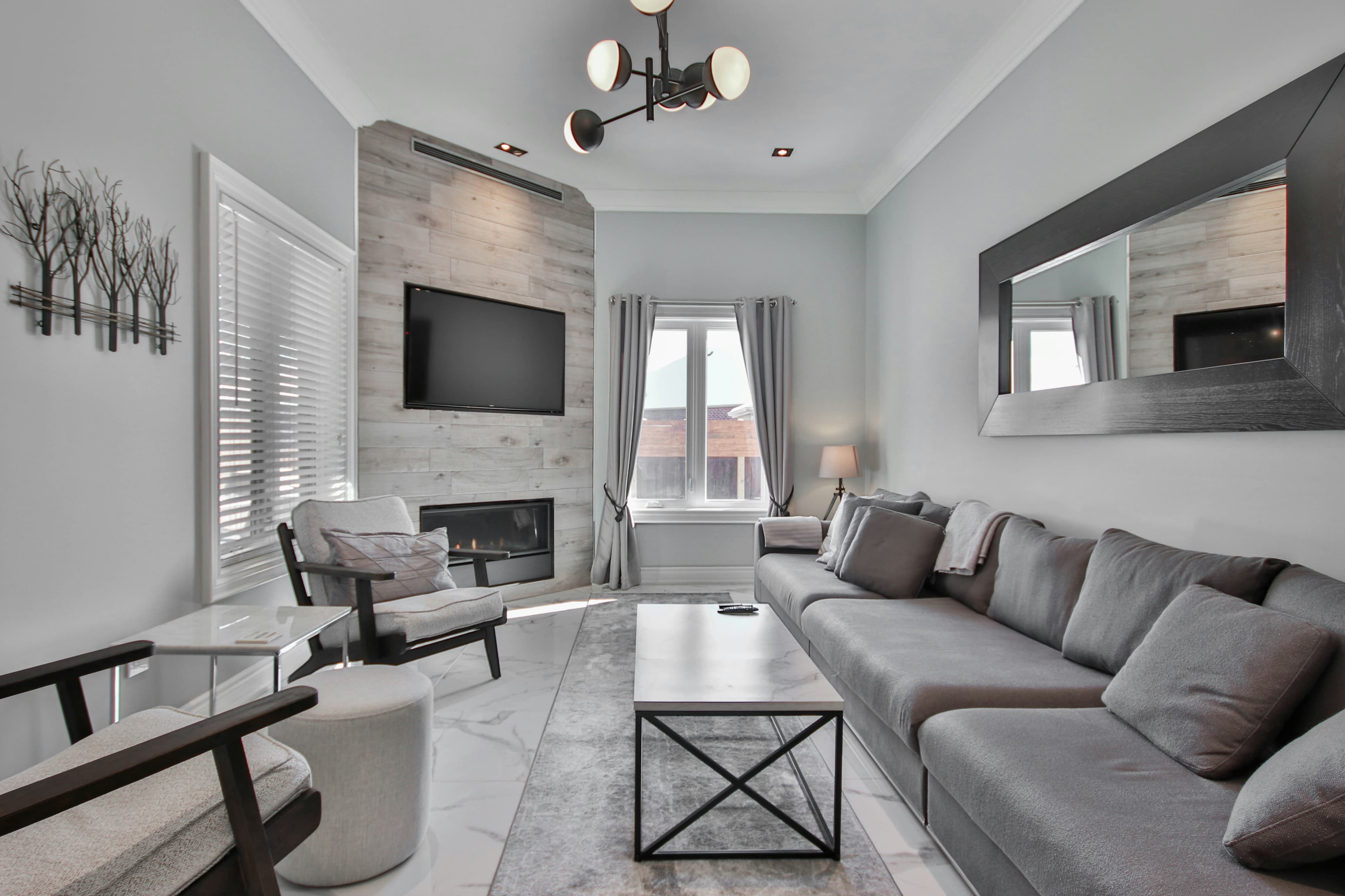 Finished living room at an Ambr Homes flat